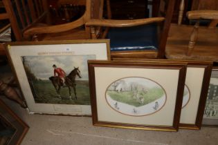 A framed and glazed hunting print "Suspense A Lik