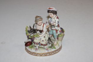 A Dresden porcelain figure group depicting two chi