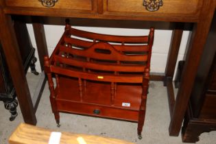 A mahogany Canterbury fitted single drawer