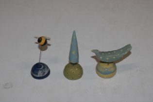 Jenny Southam, three pottery models to include bee