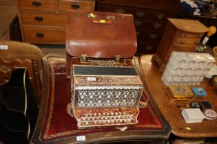 A B. Silvio accordion with fitted leather case