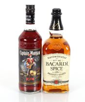 A bottle of Ron Con Especias Bacardi Spiced Rum, 1