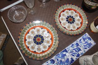 A pair of Royal Doulton "Cypress" pattern plates