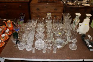 A quantity of various table glassware