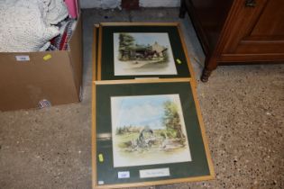 A set of four framed and glazed prints "The Thatch