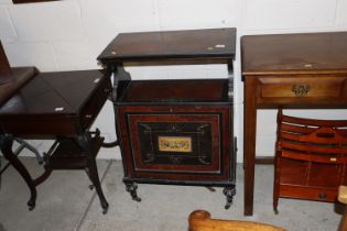 An ornate Victorian burr walnut and ebonised folio