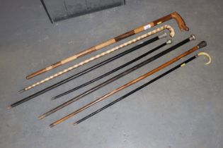 A quantity of various walking sticks and swagger s