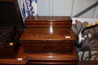 A late 18th Century oak and inlaid writing box