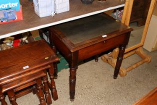 A 19th Century mahogany and green leather inset ch