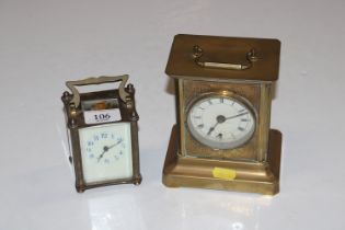 Two brass cased carriage clocks