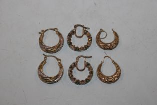 Two pairs of 9ct gold ear-rings, approx. 2.5gms; a