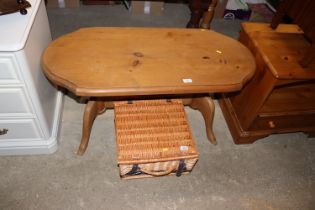 A pine coffee table