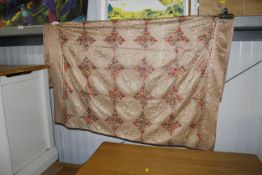 An approx. 220 x 103cm embroidered wall shawl