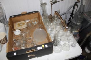 A collection of various laboratory glassware inclu