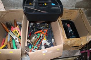 Three boxes of various tools to include Wolfe tool