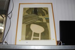 John Brunsdon pencil signed coloured etching "Yell