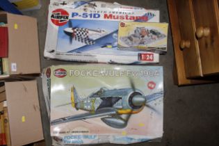 An Airfix model of a North American Mustang, anoth