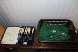 A part set of fish knives and forks