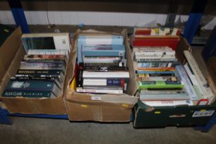 Three boxes of miscellaneous books including polit