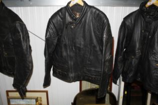 A leather motorcycle jacket UK44