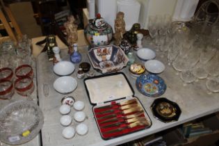 A collection of various Oriental and other porcela