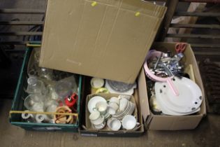 Three boxes of various miscellaneous items to incl