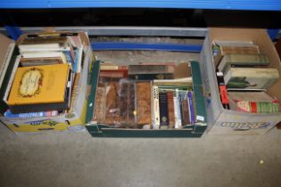 Three boxes of miscellaneous books