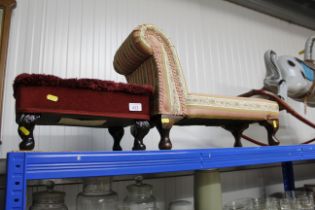 A footstool in the form of a miniature chaise long