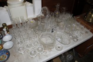A large collection of miscellaneous table glasswar