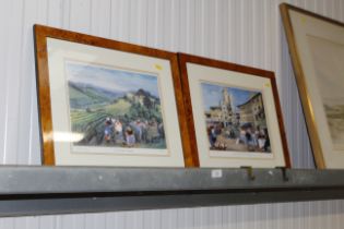 A pair of French coloured limited edition prints i