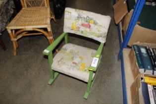 A vintage child's rocking chair