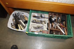 Two boxes of miscellaneous cutlery