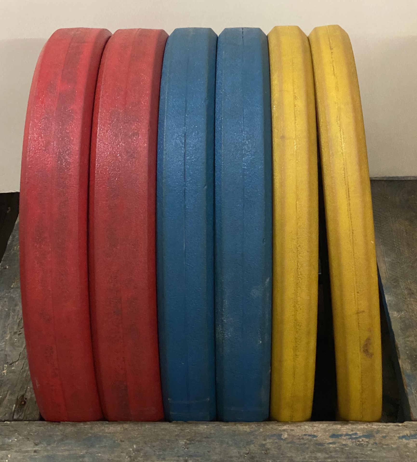 6 x Ziva Olympic Bumper Plates - 2 x 15kg (yellow),