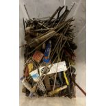 Contents to plastic crate - assorted screwdrivers, tools,