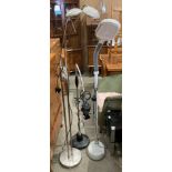 Three standing lamps all with flexible necks (saleroom location: middle warehouse)