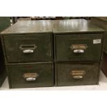 Four green metal single drawer index cabinets (saleroom location: F07)