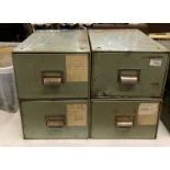 A set of four grey metal single drawer index cabinets (saleroom location: F08)