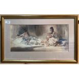 Sir William Russell Flint RA PPRWS framed print 'Confidential Exchanges',