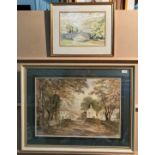 Sam Chadwick framed watercolour 'Linton near Grassington' 45cm x 60cm,