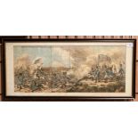 Framed print 'French Invasion or Bonaparte landing in Great Britain' 29cm x 67cm