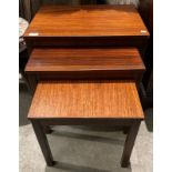 Heggen mahogany finish nest of three tables (made in Norway) (saleroom location: kit area)