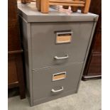 A Roneo Vickers grey metal two drawer filing cabinet (saleroom location: MA)