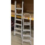 An Abru aluminium three step stepladder and a Black & Decker three way ladder (2) (Saleroom