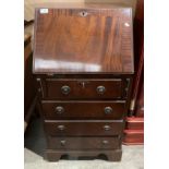 Small mahogany bureau with four drawers 51cm x 100cm (saleroom location: middle warehouse)