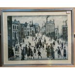 L S Lowry framed print (Gangmed Reproduction) 'A Village Square' (L155),