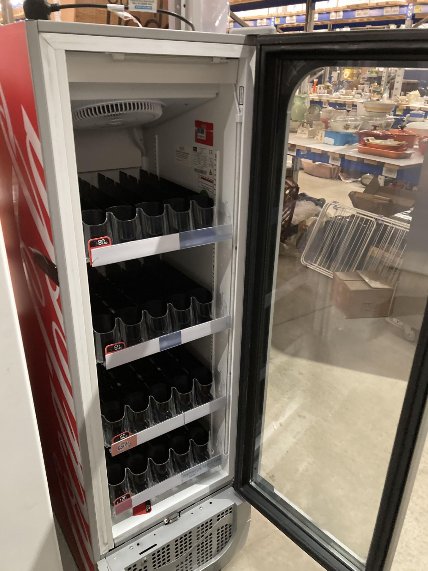 Fridgoglass Coca Cola glass fronted 4 shelf bottle fridge type ICOLL300R280 YOM 2018 (240v) - Image 2 of 2