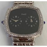 Piaget gentleman's manually wound wristwatch in solid white, 18ct gold including Paiaget strap,