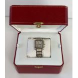 A Cartier Tank gentleman's bi-metal wristwatch, sapphire dial,