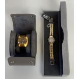 Hermes lady's watch, model CL3 240 on bi-metal bracelet with model and serial number to rear cover,