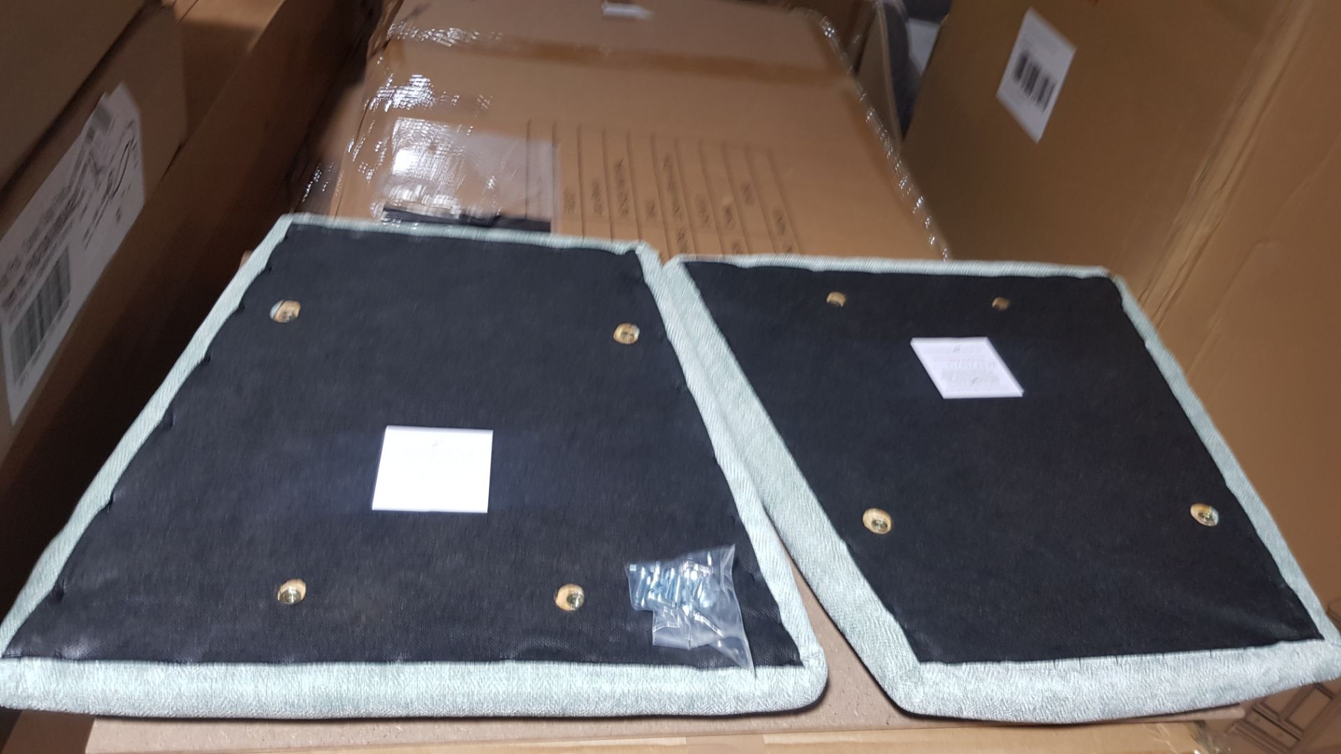 2 x Plain Sage Fabric Padded Seats With Fixings. (Unused, Ex Display). - Image 3 of 3